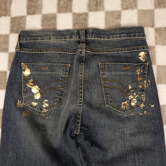 Next Jeans metallic gold paint splatters  US Size 4/6,  uk 10 - Picture 3 of 12